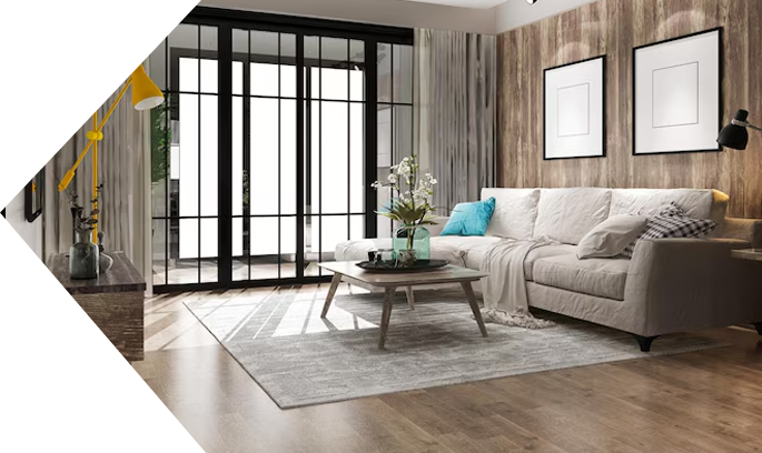Modern living room with couch